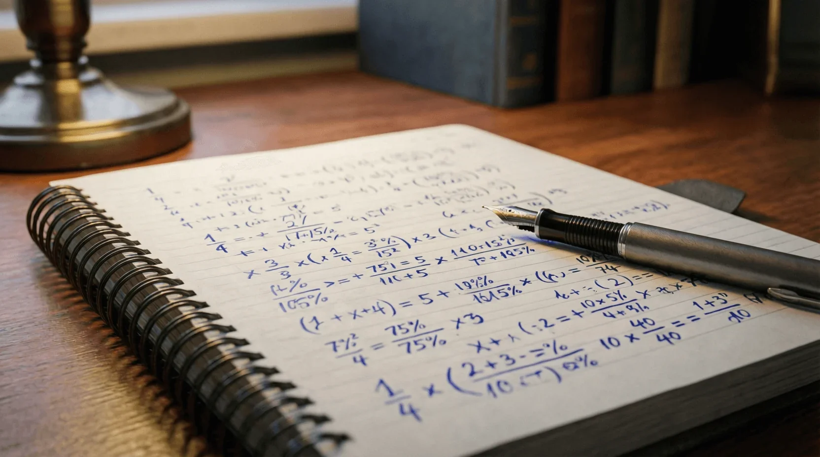 Notitieboek met wiskunde formules en aantekeningen