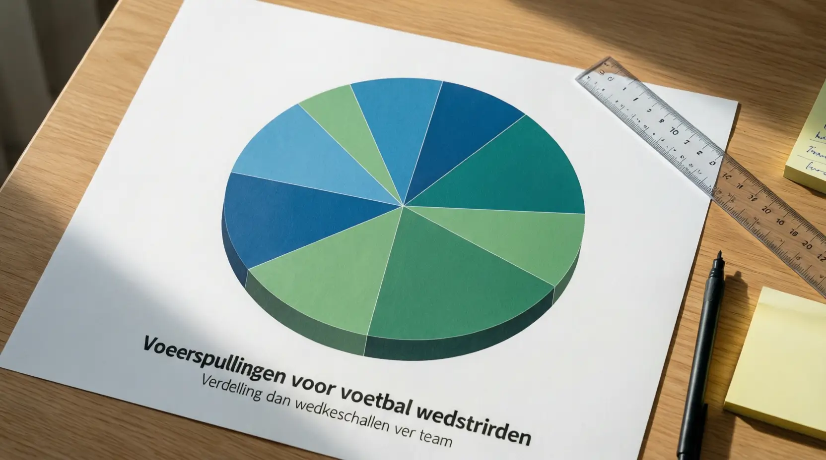 Cirkeldiagram verdeeld in gelijke units voor bankroll